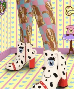 Irregular Choice Pooch Perfect Dog 60's Boots White New In