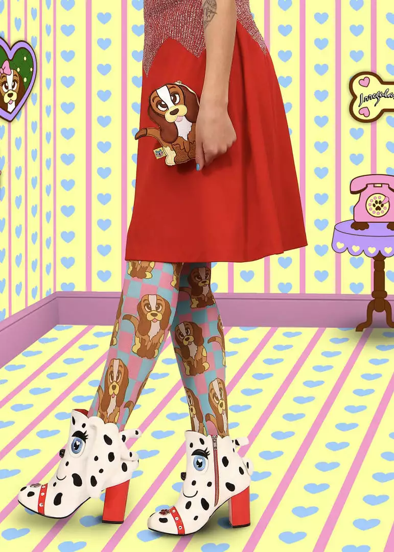 Irregular Choice Pooch Perfect Dog 60's Boots White New In 9 Irregular Choice Pooch Perfect Dog 60's Boots White New In