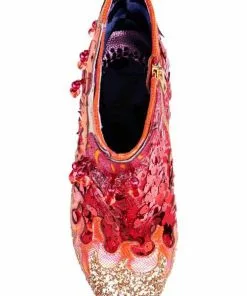 Irregular Choice Arise Phoenix 70's Boots Red Gold