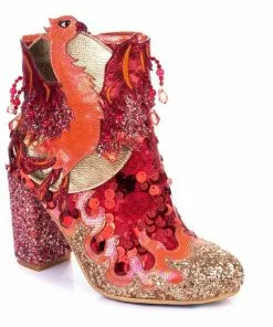 Irregular Choice Arise Phoenix 70's Boots Red Gold
