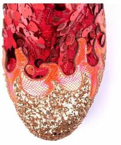 Irregular Choice Arise Phoenix 70's Boots Red Gold