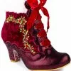 Irregular Choice Party Hot Toddy 40's Boots Burgundy New In