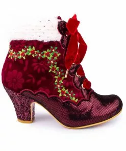 Irregular Choice Party Hot Toddy 40's Boots Burgundy New In 9 Irregular Choice Party Hot Toddy 40's Boots Burgundy New In
