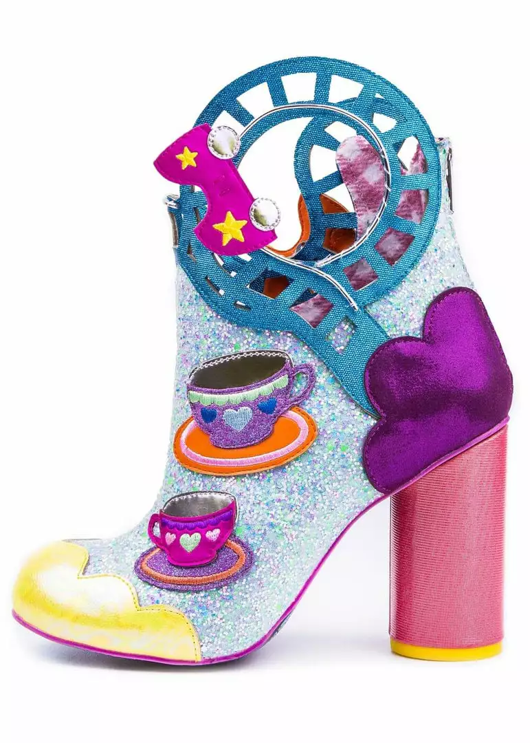 Irregular Choice Topsy Turvy Boots Pink Blue 7 Irregular Choice Topsy Turvy Boots Pink Blue