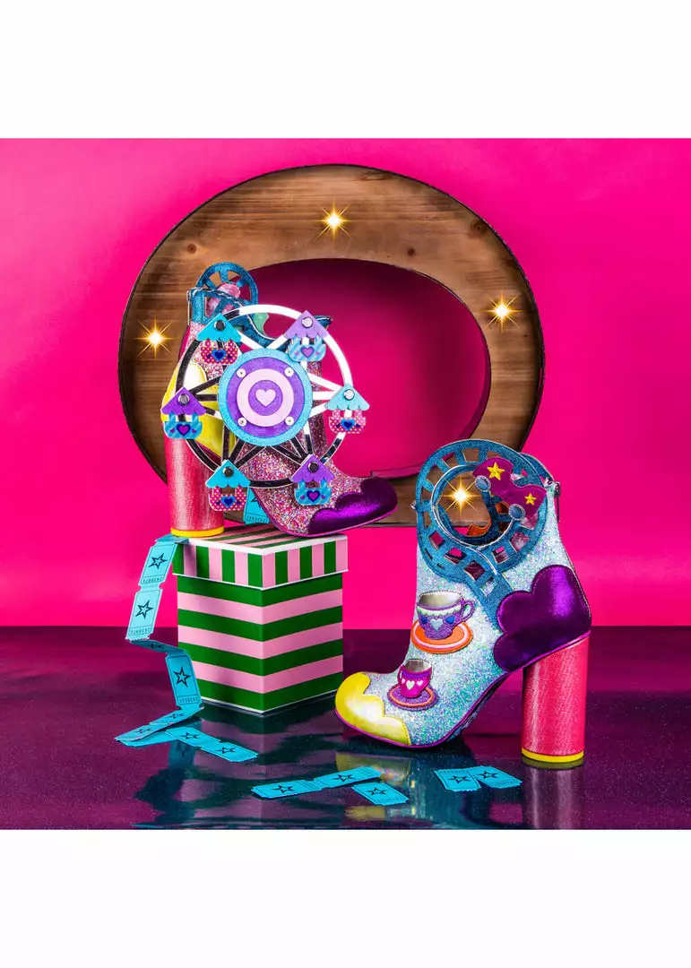 Irregular Choice Topsy Turvy Boots Pink Blue 10 Irregular Choice Topsy Turvy Boots Pink Blue