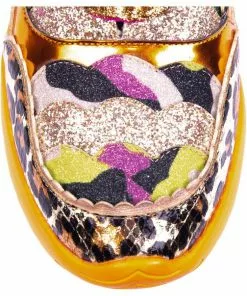 Irregular Choice Jigsaw Sneakers Gold New In