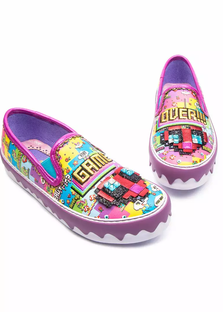 Irregular Choice Gaming Power Up Shoes Purple 3 Irregular Choice Gaming Power Up Shoes Purple