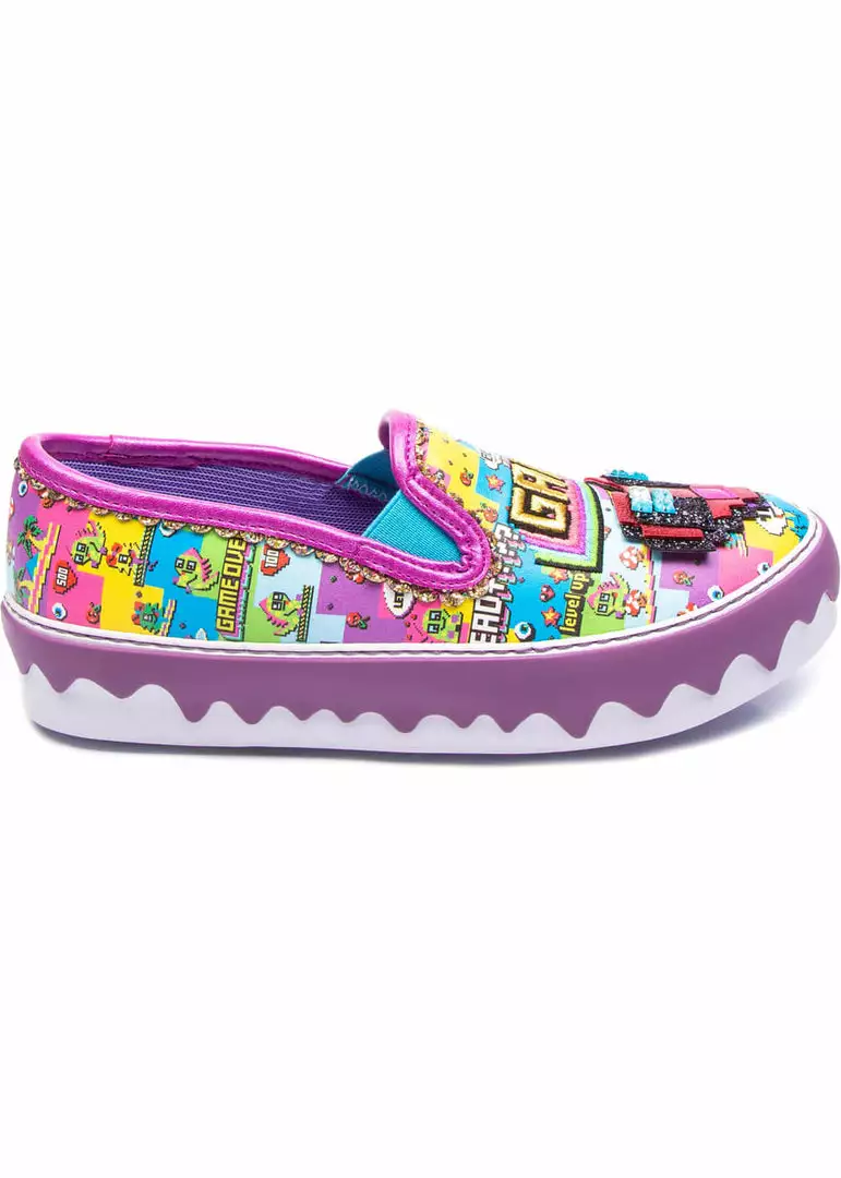 Irregular Choice Gaming Power Up Shoes Purple 11 Irregular Choice Gaming Power Up Shoes Purple