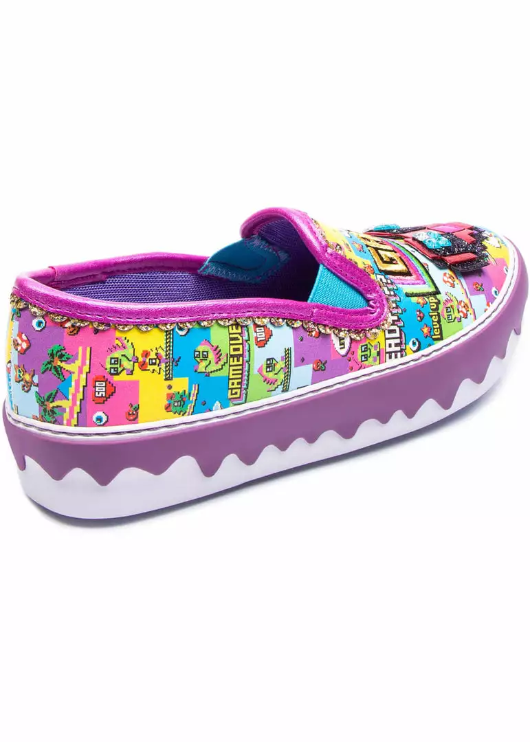 Irregular Choice Gaming Power Up Shoes Purple 10 Irregular Choice Gaming Power Up Shoes Purple