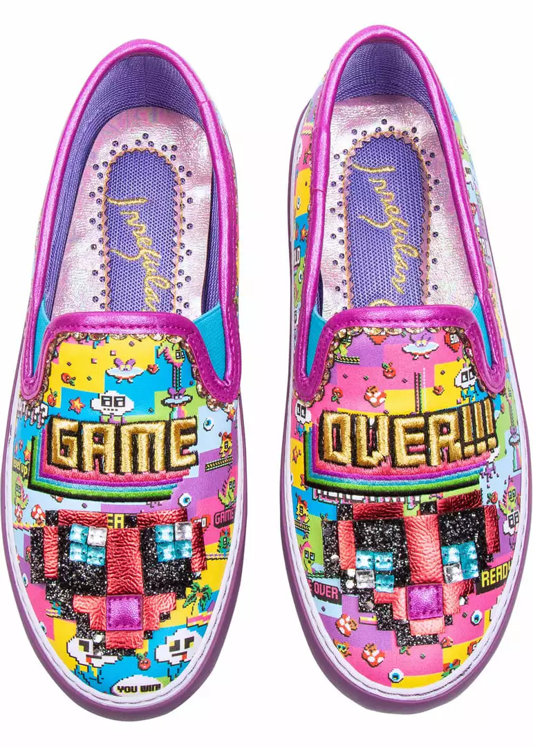 Irregular Choice Gaming Power Up Shoes Purple 4 Irregular Choice Gaming Power Up Shoes Purple