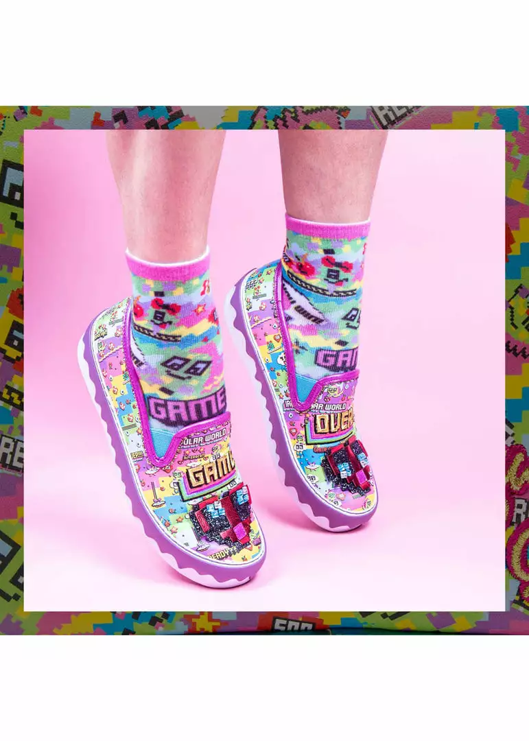 Irregular Choice Gaming Power Up Shoes Purple 5 Irregular Choice Gaming Power Up Shoes Purple