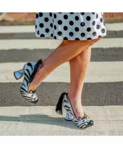 Irregular Choice Zevra 70's Pumps Zebra Black