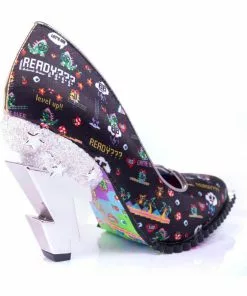 Irregular Choice Heavens Above Lightning Bolt 80's Pumps Gold New In