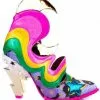 Irregular Choice Galactic Thunder Lightning Bolt Rainbow 70's Pumps Pink New In