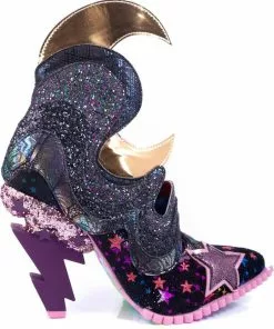 Irregular Choice Galactic Thunder Lightning Bolt 70's Pumps Black