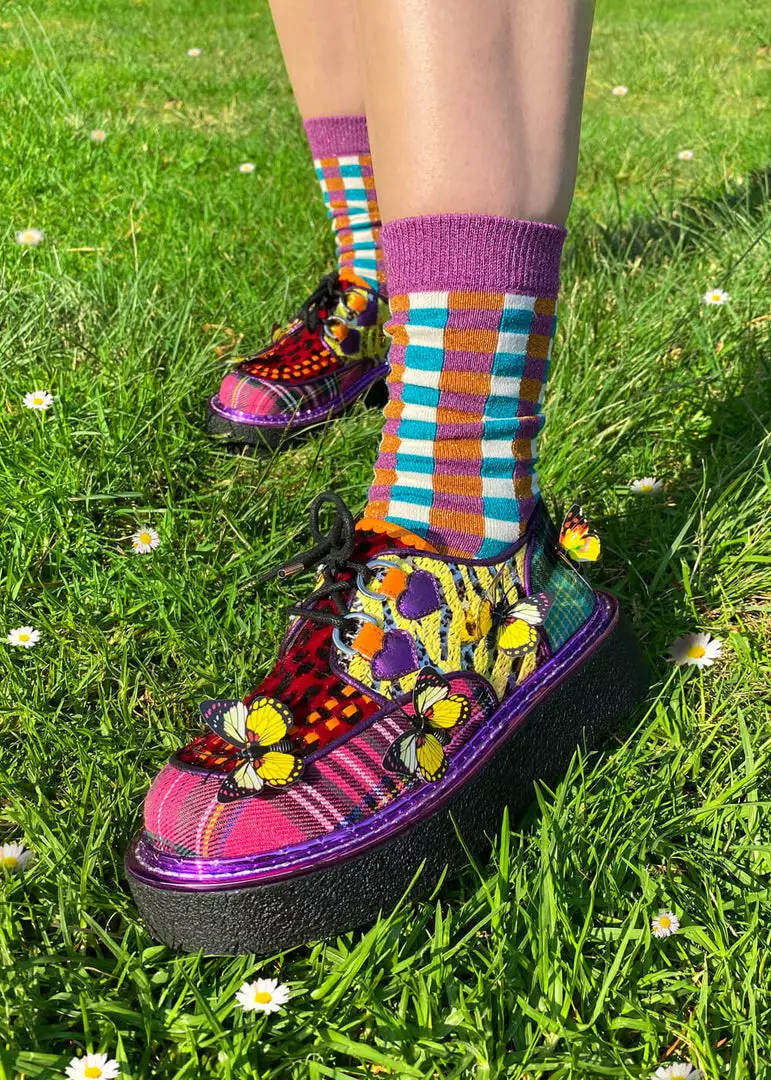 Irregular Choice Butterfly Bounce 80's Plateau Sneakers Green New In 4 Irregular Choice Butterfly Bounce 80's Plateau Sneakers Green New In