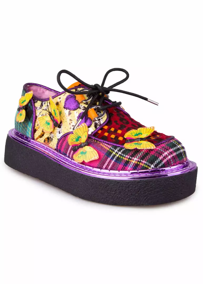 Irregular Choice Butterfly Bounce 80's Plateau Sneakers Green New In 3 Irregular Choice Butterfly Bounce 80's Plateau Sneakers Green New In