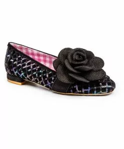 Irregular Choice Sweet Briar 40's Ballerinas Black New In