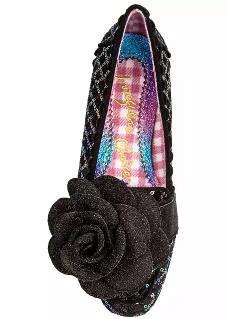 Irregular Choice Sweet Briar 40's Ballerinas Black New In 7 Irregular Choice Sweet Briar 40's Ballerinas Black New In
