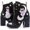 Irregular Choice Felicette Space Cat Boots Black New In