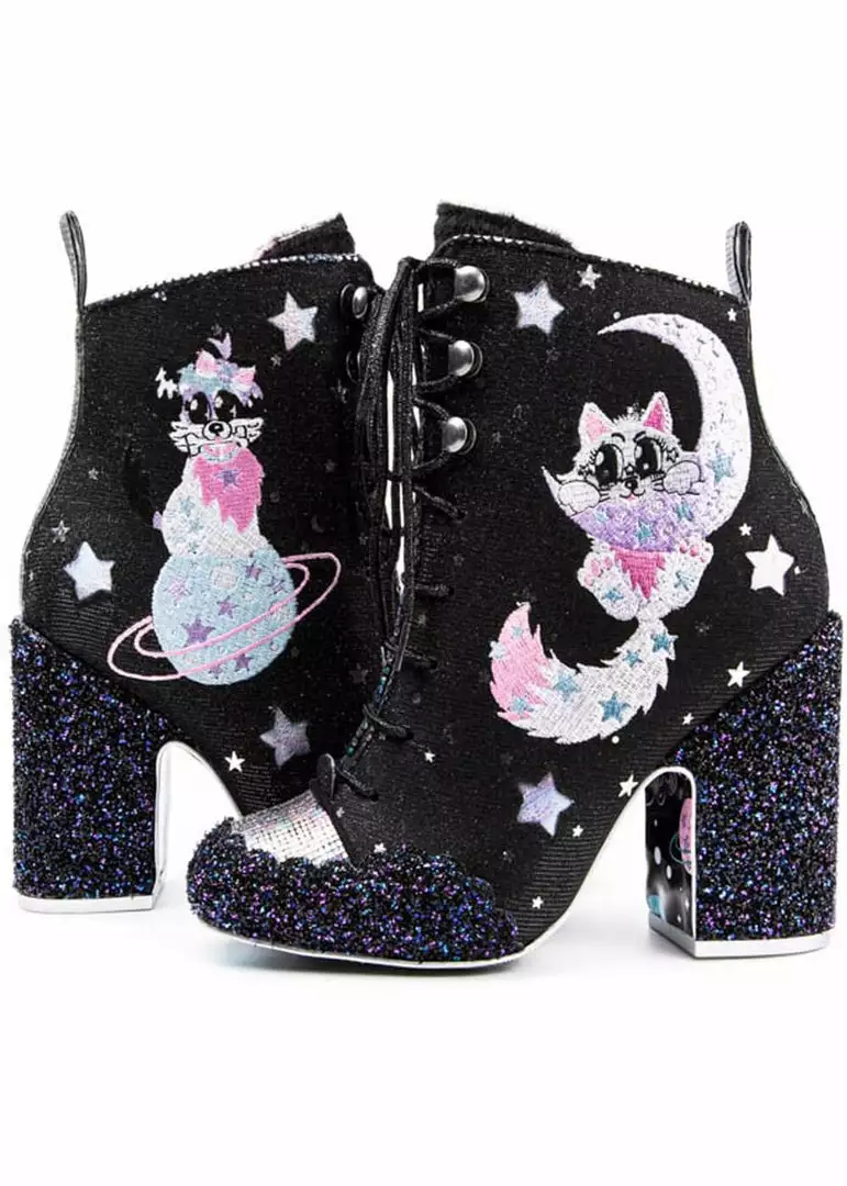 Irregular Choice Felicette Space Cat Boots Black New In 3 Irregular Choice Felicette Space Cat Boots Black New In