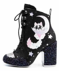 Irregular Choice Felicette Space Cat Boots Black New In