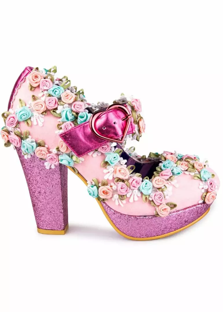 Irregular Choice Cosy Quilt 70's Pumps Pink 4 Irregular Choice Cosy Quilt 70's Pumps Pink