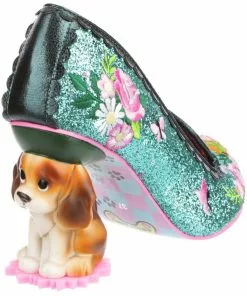 New In Irregular Choice Bougainvillea Dog Pumps Turquoise Teal