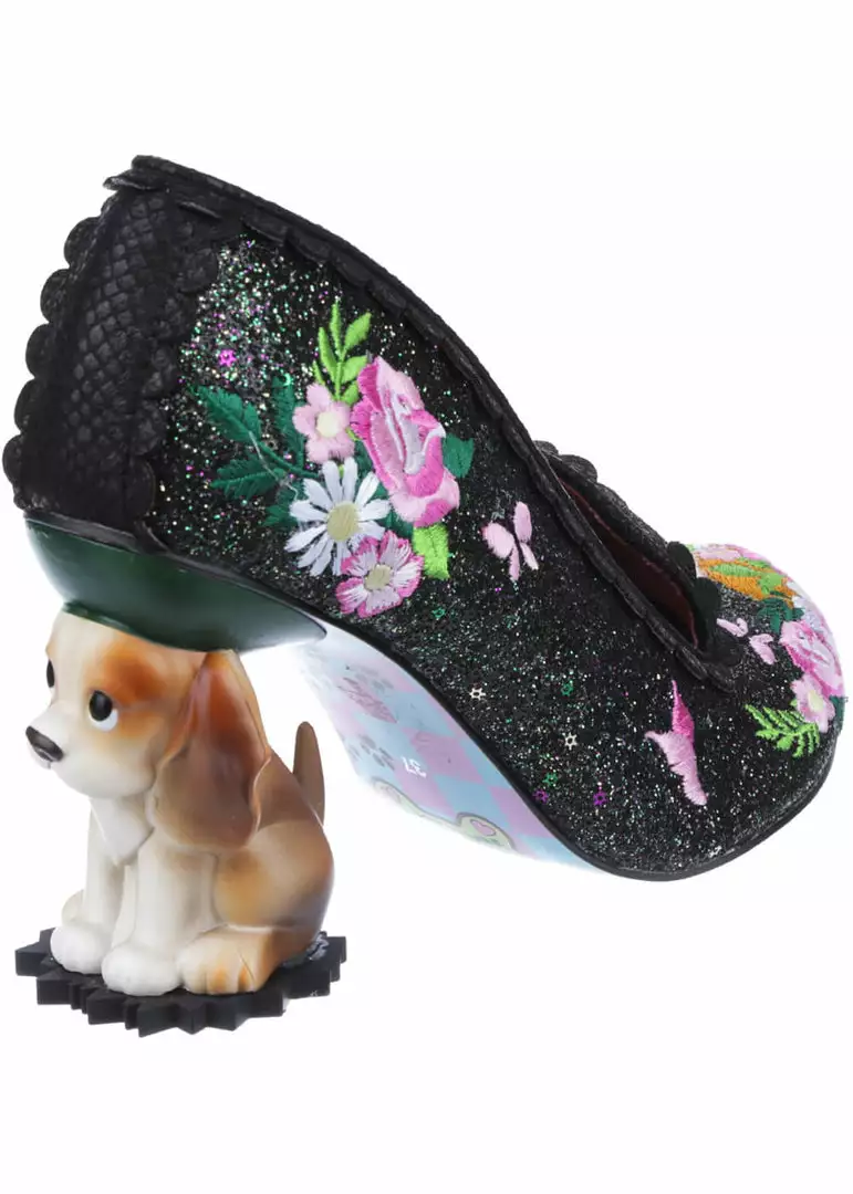 Irregular Choice Bougainvillea Dog Pumps Black 6 Irregular Choice Bougainvillea Dog Pumps Black