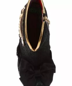 New In Irregular Choice Halloween Ghostly Waltz Boots Black