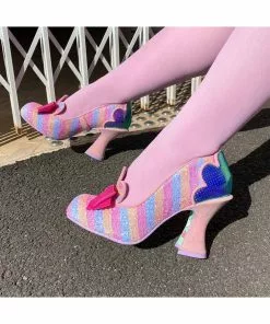 New In Irregular Choice Fleur De Lis 70's Pumps Pink