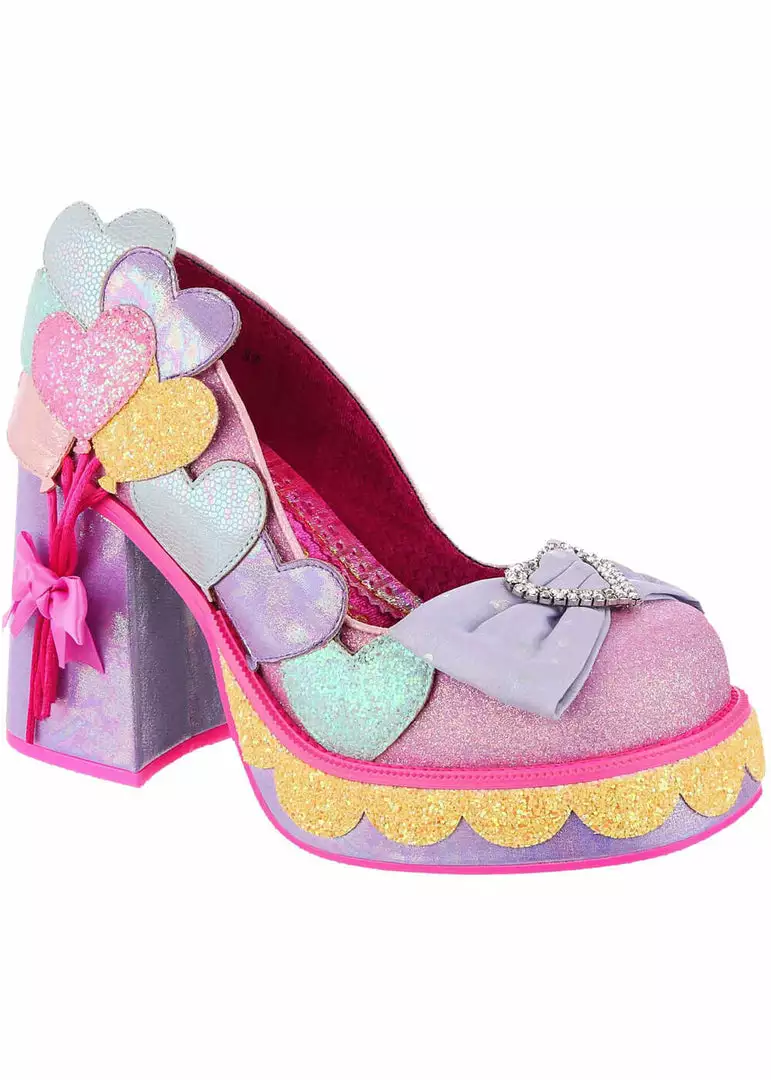 New In Irregular Choice Balloons And Cake 60's Platform Pumps Lilac 3 New In Irregular Choice Balloons And Cake 60's Platform Pumps Lilac