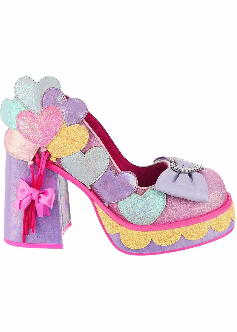 New In Irregular Choice Balloons And Cake 60's Platform Pumps Lilac 5 New In Irregular Choice Balloons And Cake 60's Platform Pumps Lilac