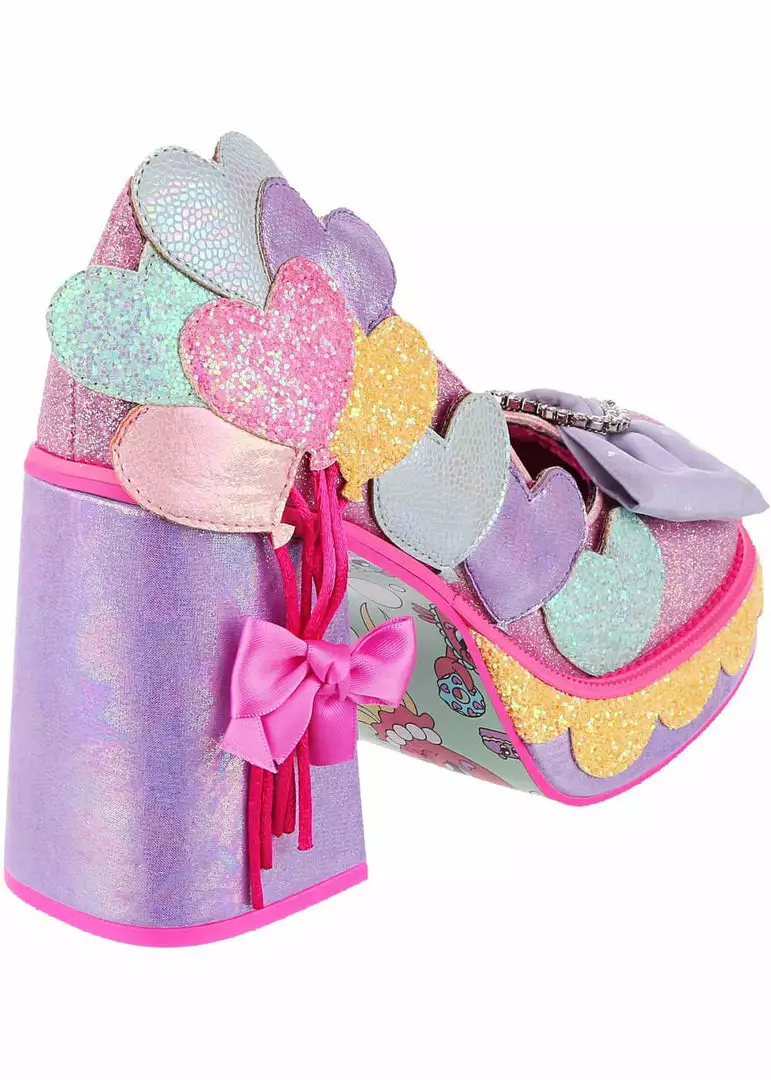 New In Irregular Choice Balloons And Cake 60's Platform Pumps Lilac 4 New In Irregular Choice Balloons And Cake 60's Platform Pumps Lilac