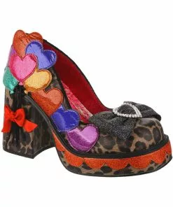 Irregular Choice Balloons And Cake 60's Platform Pumps In Leopard