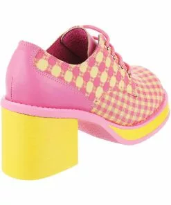 Irregular Choice Groovy Dancing 60's Platform Pumps Pink Yellow