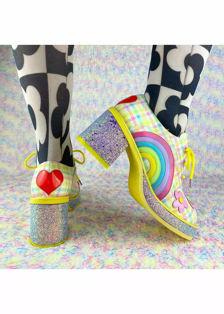 Irregular Choice Rainbows And Love 60's Platform Pumps Pastels 5 Irregular Choice Rainbows And Love 60's Platform Pumps Pastels