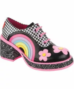Irregular Choice Rainbows And Love 60's Platform Pumps Black New In