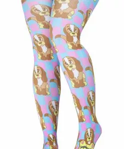 Irregular Choice Barking Mad Dog Leggings Pink Blue New In