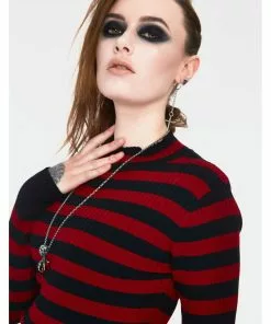 Jawbreaker Menace Stripe Sweater Red Black 9 Jawbreaker Menace Stripe Sweater Red Black