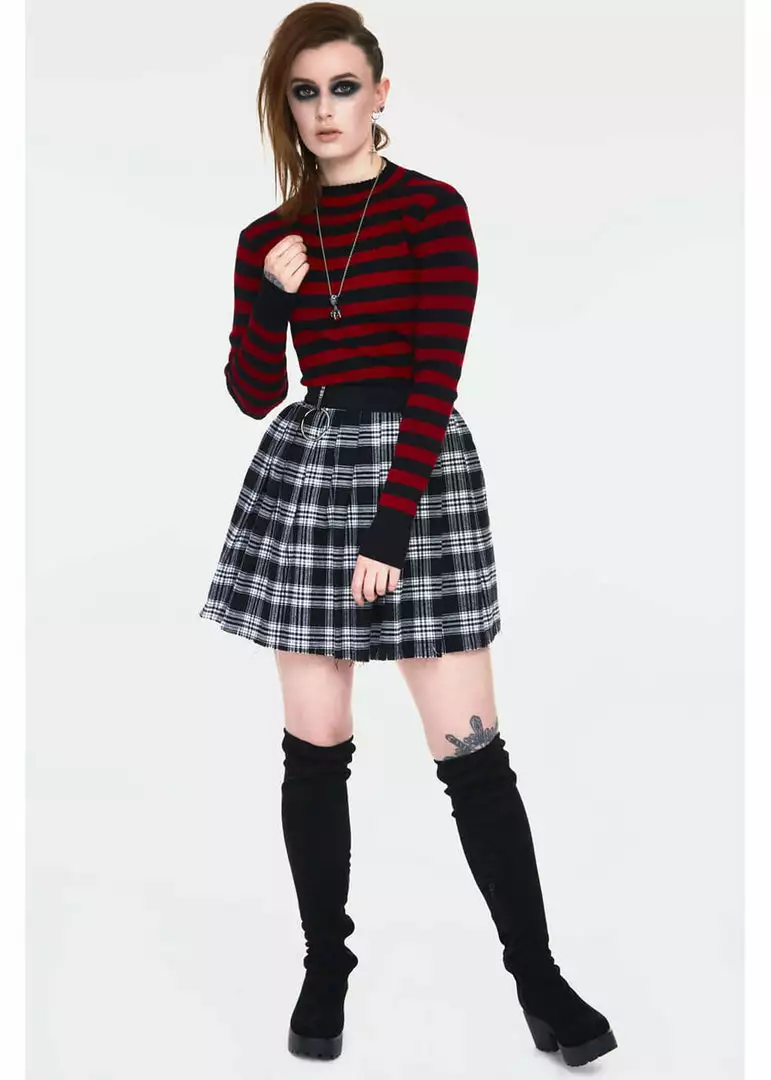 Jawbreaker Menace Stripe Sweater Red Black 6 Jawbreaker Menace Stripe Sweater Red Black