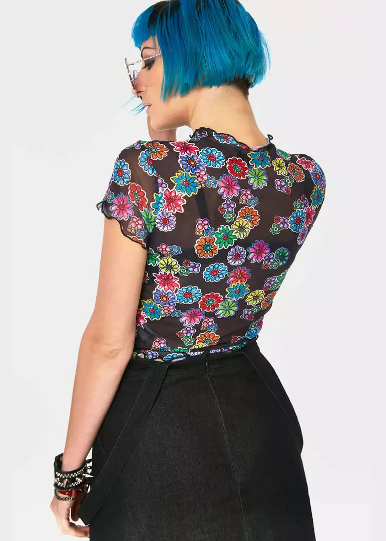 Jaw Breaker Jawbreaker Poison Ivy Mesh Top Black New In 6 Jaw Breaker Jawbreaker Poison Ivy Mesh Top Black New In