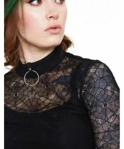 Jaw Breaker New In Jawbreaker Spiderweb Lace 80's Top Black