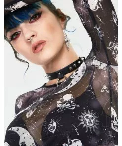 Jawbreaker Moonstone Mesh Top Black