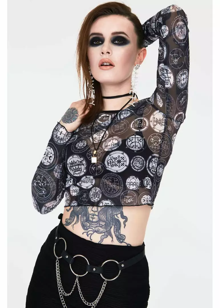 Jaw Breaker New In Jawbreaker Demon Sigil Mesh Top Black 3 Jaw Breaker New In Jawbreaker Demon Sigil Mesh Top Black