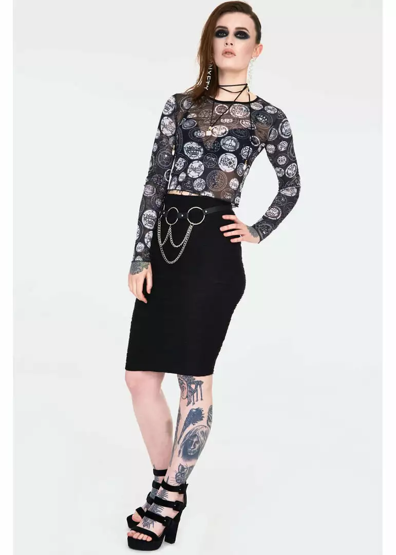 Jaw Breaker New In Jawbreaker Demon Sigil Mesh Top Black 6 Jaw Breaker New In Jawbreaker Demon Sigil Mesh Top Black