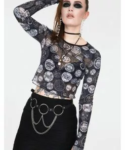 Jaw Breaker New In Jawbreaker Demon Sigil Mesh Top Black 9 Jaw Breaker New In Jawbreaker Demon Sigil Mesh Top Black