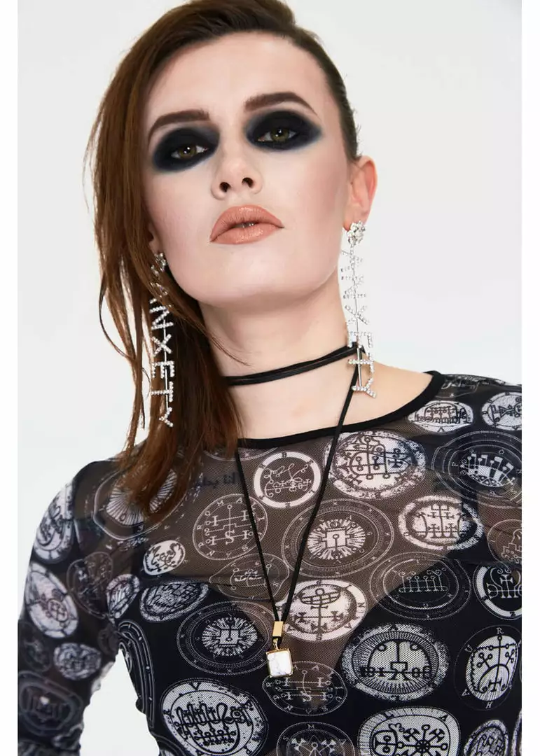 Jaw Breaker New In Jawbreaker Demon Sigil Mesh Top Black 4 Jaw Breaker New In Jawbreaker Demon Sigil Mesh Top Black