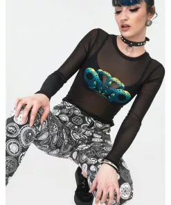 Jawbreaker Serpent Snake Mesh Top Black 8 Jawbreaker Serpent Snake Mesh Top Black