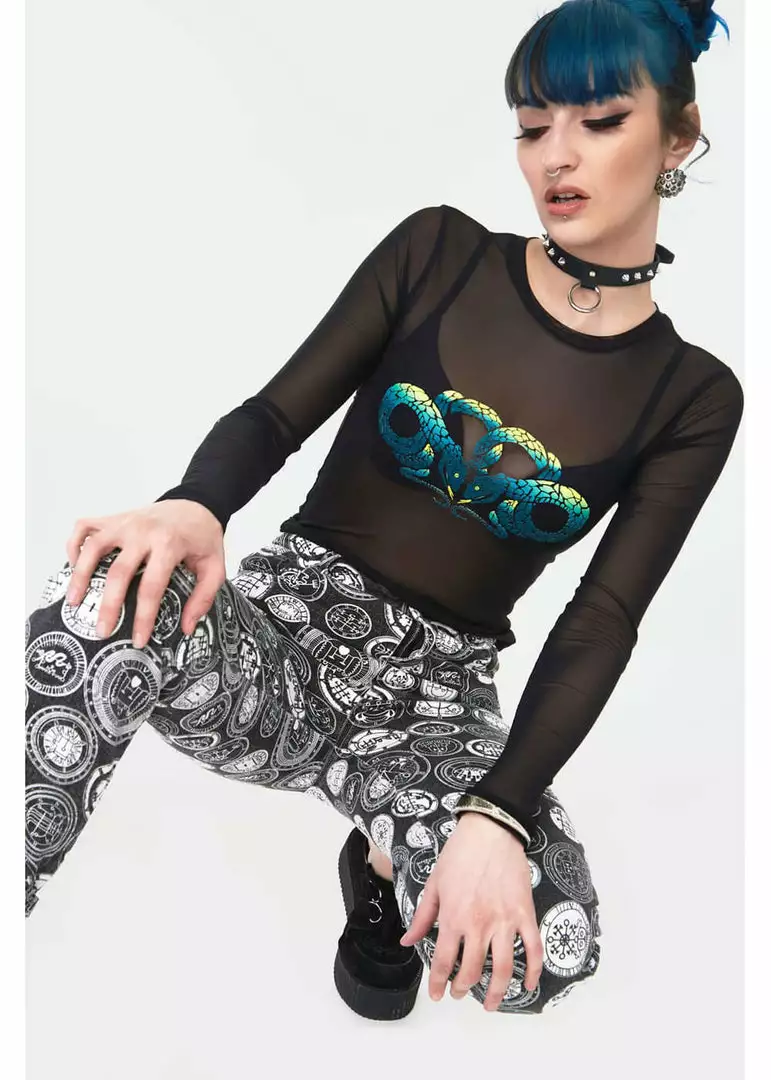 Jawbreaker Serpent Snake Mesh Top Black 5 Jawbreaker Serpent Snake Mesh Top Black